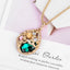 Retro Geometric Crystal Ballerina Pendant Necklace