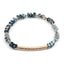 Geometric Crystal Beaded Bracelet with Gold Tone Accents