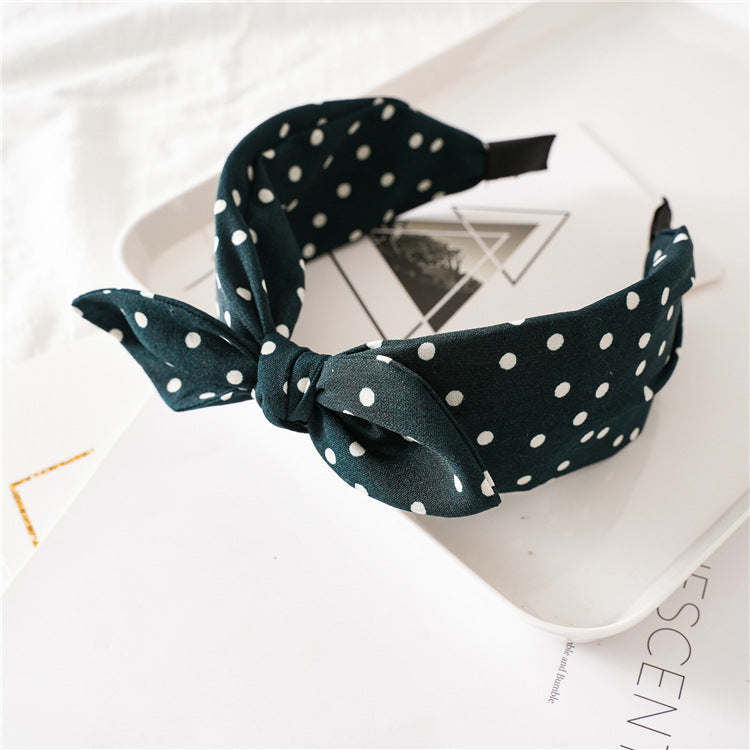 Leopard Print Knotted Rabbit Ears Wide Headband for Women