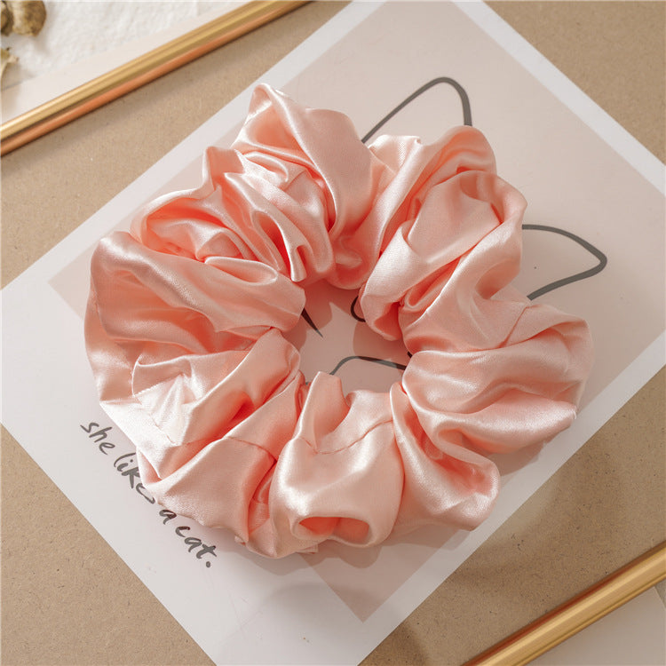 Elegant Satin Hair Tie - Handmade Solid Color Elastic Band