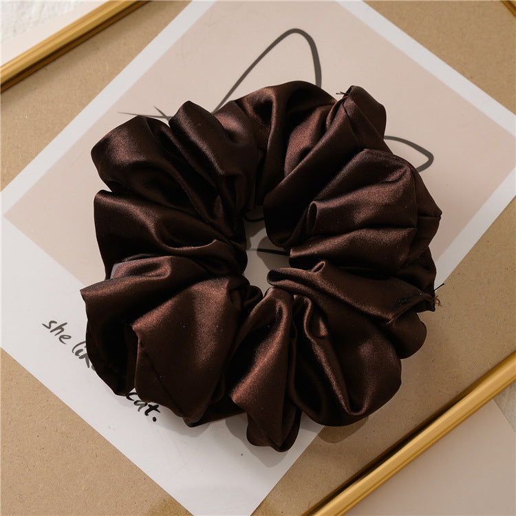 Elegant Satin Hair Tie - Handmade Solid Color Elastic Band