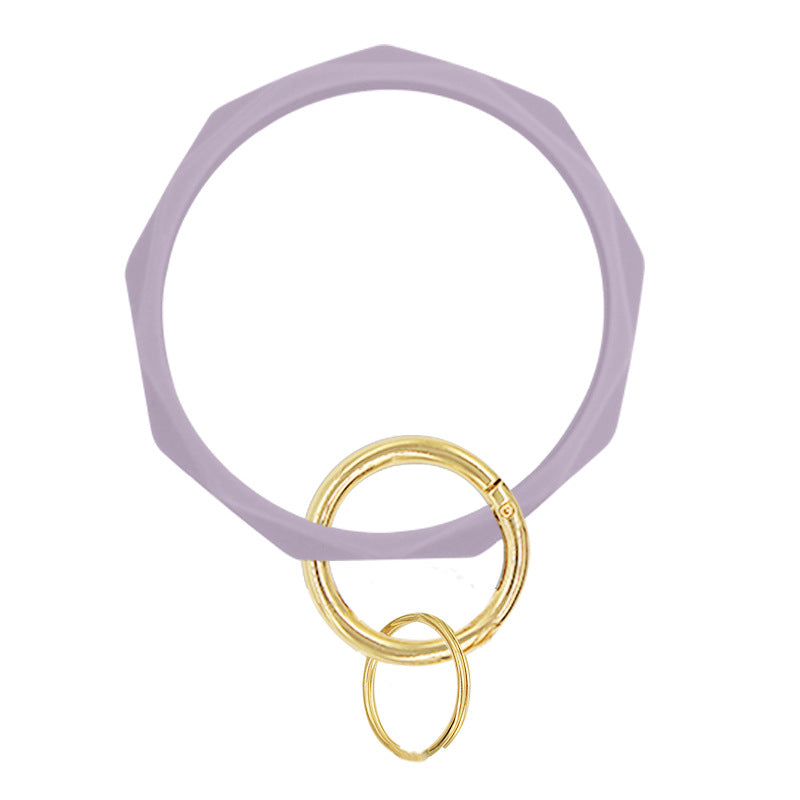 Simple Style Solid Color Silicone Bangle Keychain for Women