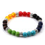 Colorful Beaded Turquoise Agate Energy Buddha Elastic Bracelet for Women