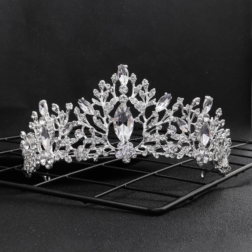 Elegant Baroque Alloy Plated Bridal Crown Accessory