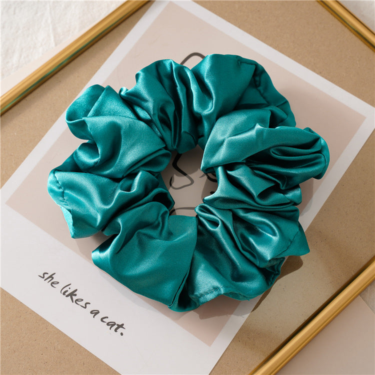 Elegant Satin Hair Tie - Handmade Solid Color Elastic Band