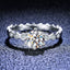 Elegant Crown Moissanite Zircon Ring in Sterling Silver