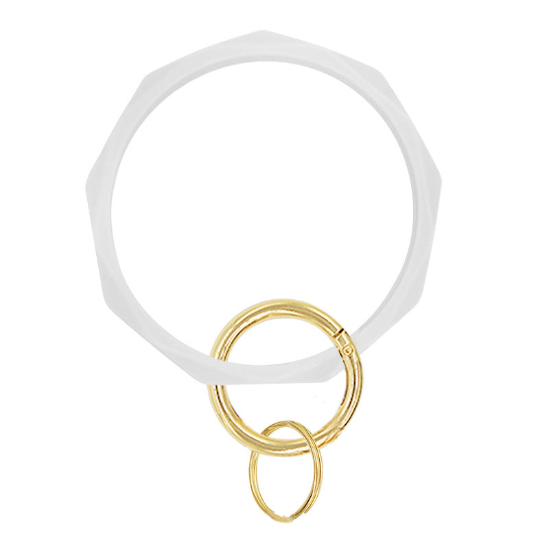 Simple Style Solid Color Silicone Bangle Keychain for Women