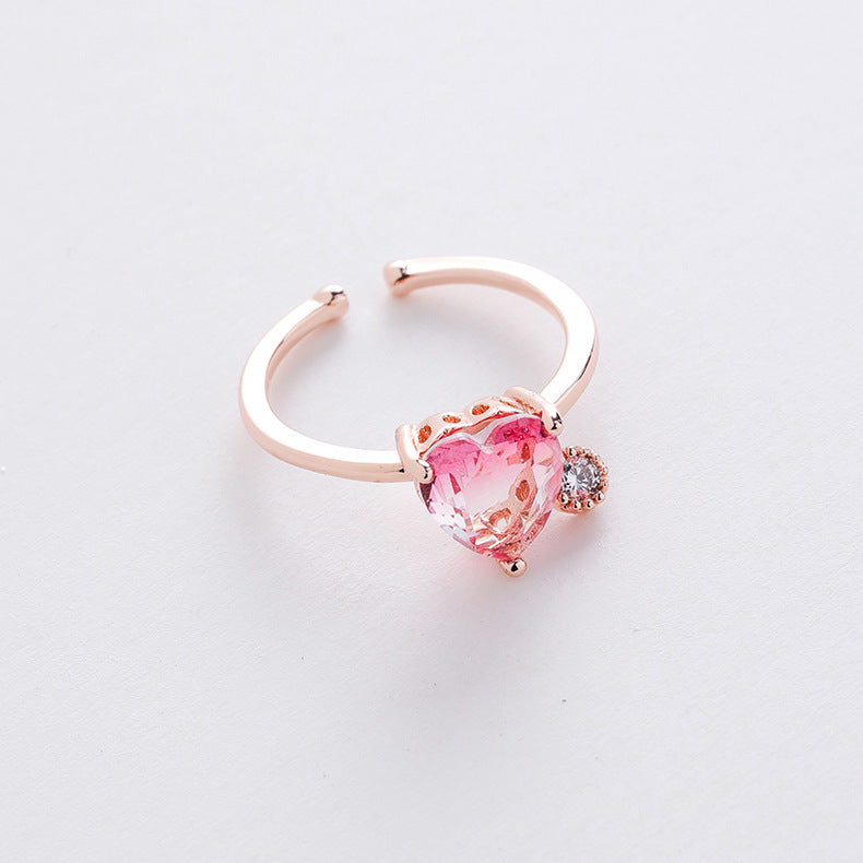 Korean New Micro-inlaid Crystal Zircon Ring