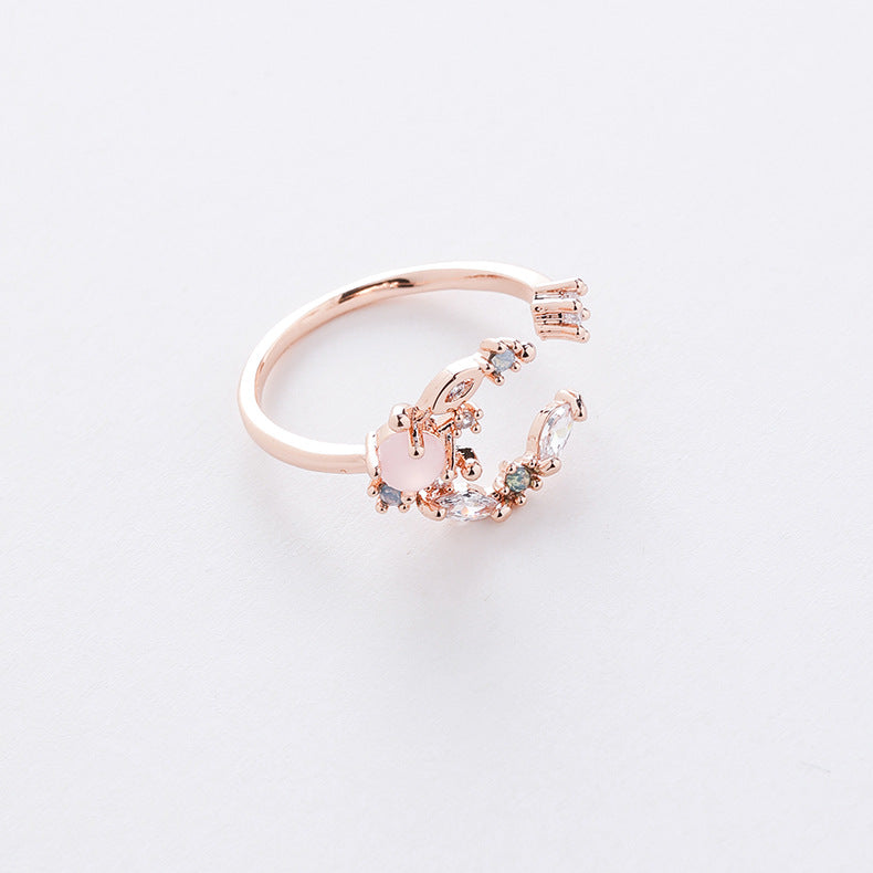 Korean New Micro-inlaid Crystal Zircon Ring