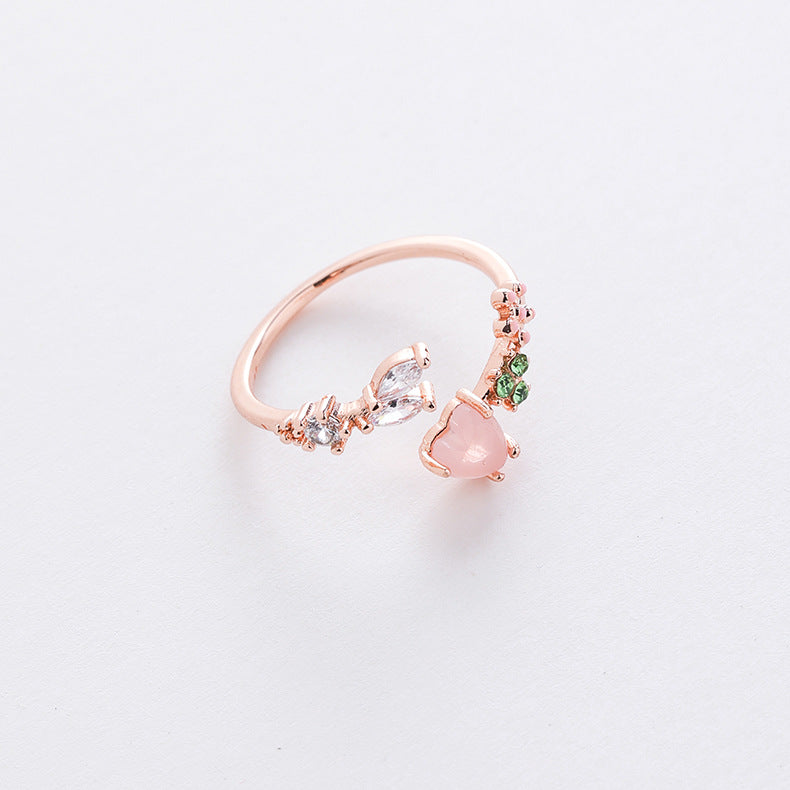 Korean Micro-inlaid Crystal Zircon Flower Ring