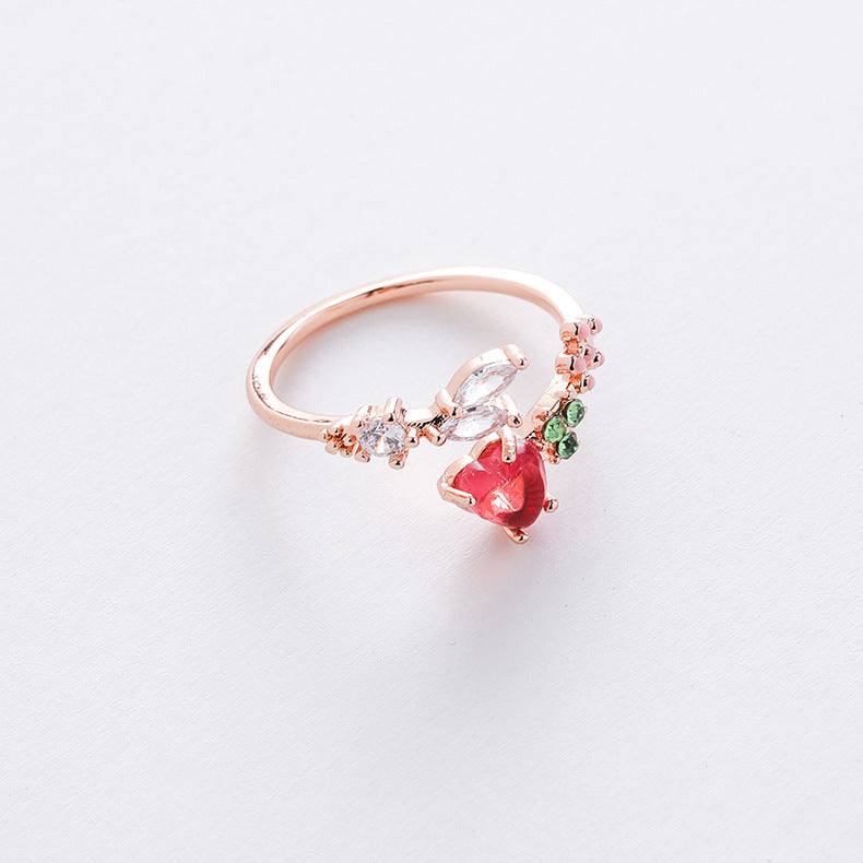 Korean New Micro-inlaid Crystal Zircon Ring