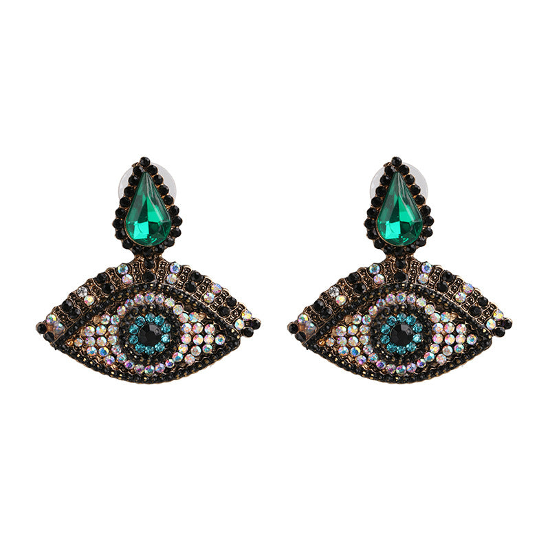 New Diamond Eye Tassel Earrings Devil's Eye Earrings