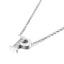 Simple Fashion 26 Inlaid Zircon Uppercase Letter Stainless Steel Necklace