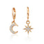 INS Style Geometric Stainless Steel Asymmetric Star Moon Earrings