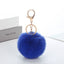 Cute Solid Color Faux Fur Pom Pom Keychain Accessory