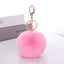 Cute Solid Color Faux Fur Pom Pom Keychain Accessory