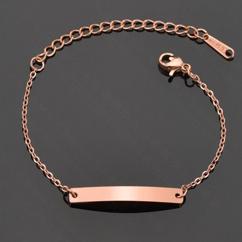 Titanium & Stainless Steel Geometric ID Bracelet for Kids - Polished Steel Color Jewelry