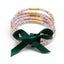 Geometric Silicone Kid's Wristband & Multilayer Gold Powder Ribbon Bracelet Set