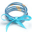 Geometric Silicone Kid's Wristband & Multilayer Gold Powder Ribbon Bracelet Set