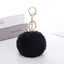 Cute Solid Color Faux Fur Pom Pom Keychain Accessory