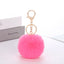 Cute Solid Color Faux Fur Pom Pom Keychain Accessory