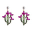 European And American Cross-border Hot-selling Ladies Earrings Personality Creative Cactus Alloy Inlaid With Color Rhinestones Retro Temperament Earrings