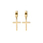 1 Pair Minimalist Cross Stainless Steel Gold Plated Clip-On Earrings