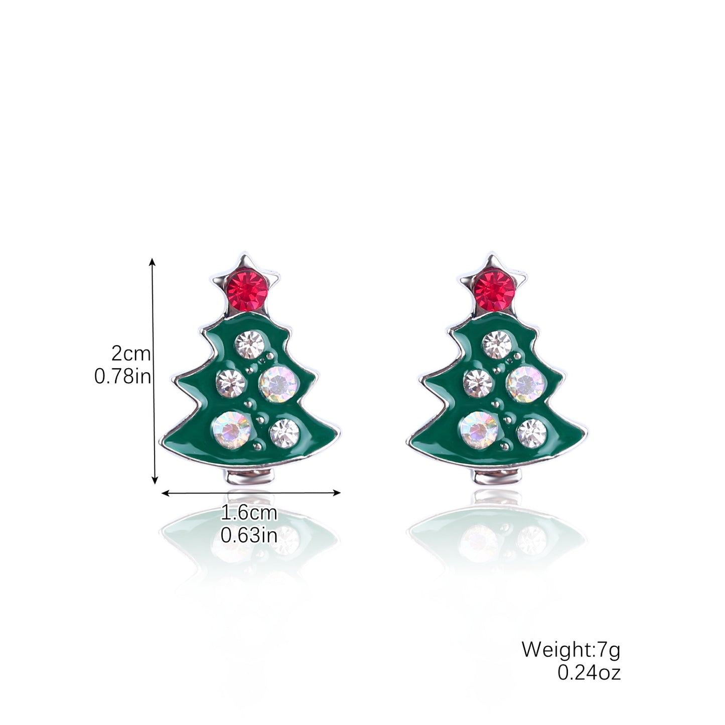 Fashion Christmas Tree Santa Claus Snowflake Alloy Inlay Rhinestones Women'S Ear Studs