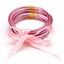 Geometric Silicone Kid's Wristband & Multilayer Gold Powder Ribbon Bracelet Set