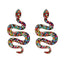 European Fashion Snake Alloy Beaded Earrings for Women