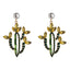 European And American Cross-border Hot-selling Ladies Earrings Personality Creative Cactus Alloy Inlaid With Color Rhinestones Retro Temperament Earrings