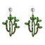 European And American Cross-border Hot-selling Ladies Earrings Personality Creative Cactus Alloy Inlaid With Color Rhinestones Retro Temperament Earrings