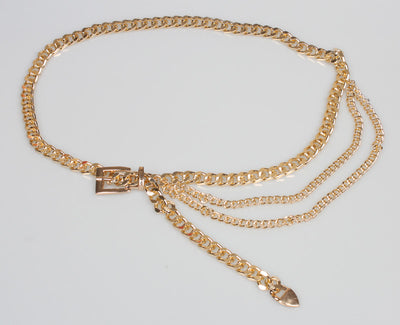 Metal Pendant Pin Buckle Waist Chain Belt for Dresses and Sweaters