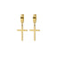 1 Pair Minimalist Cross Stainless Steel Gold Plated Clip-On Earrings