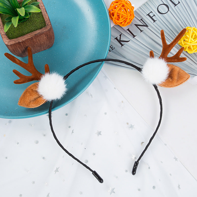 Cute Antlers Alloy Hair Clip and Headband for Christmas