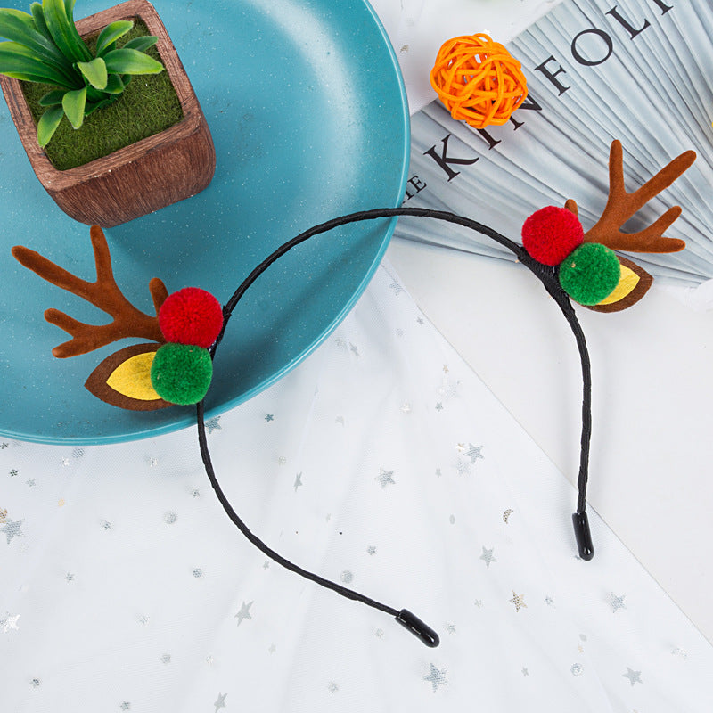 Cute Antlers Alloy Hair Clip and Headband for Christmas