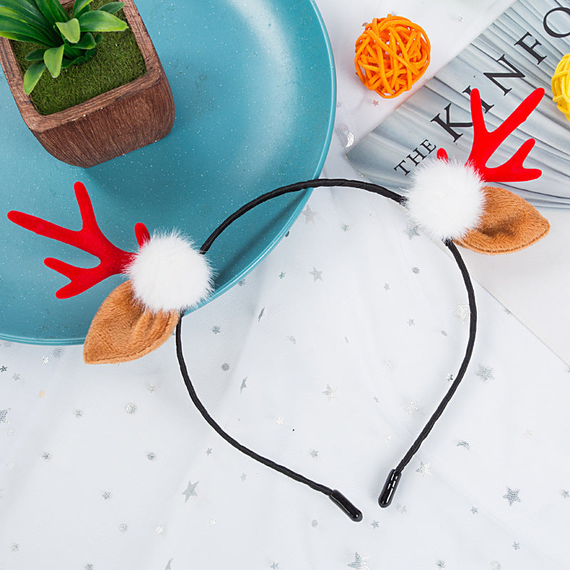 Cute Antlers Alloy Hair Clip and Headband for Christmas