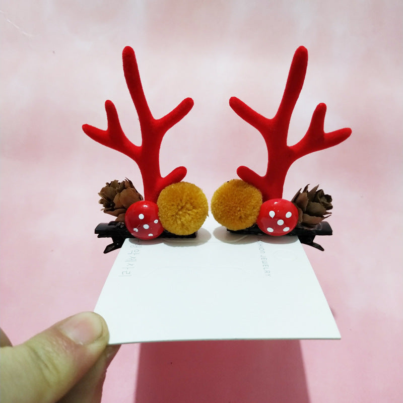 Cute Antlers Alloy Hair Clip and Headband for Christmas