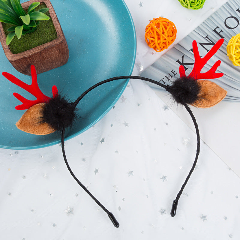 Cute Antlers Alloy Hair Clip and Headband for Christmas