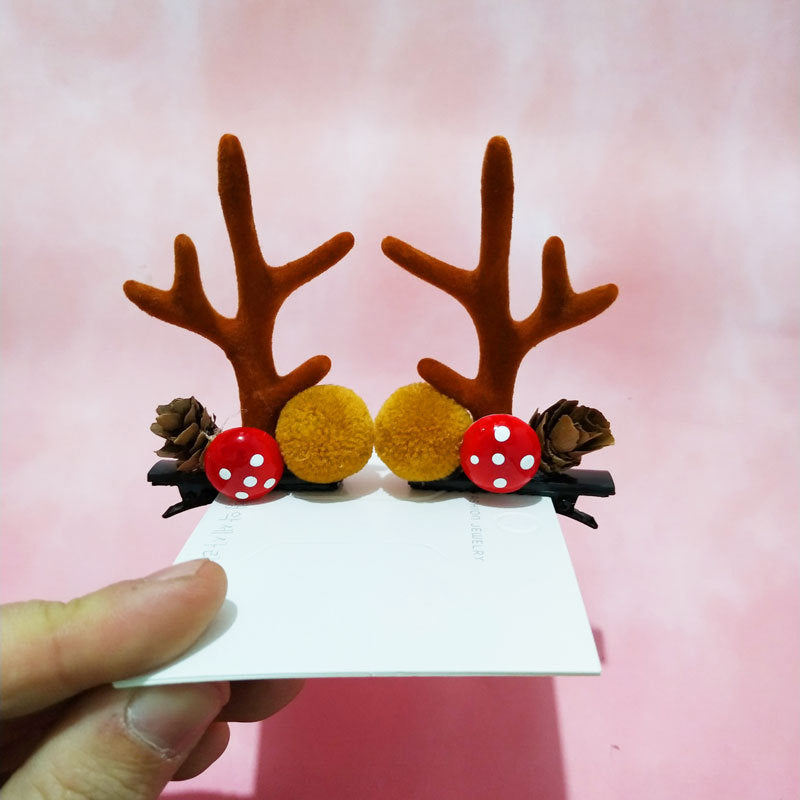 Cute Antlers Alloy Hair Clip and Headband for Christmas