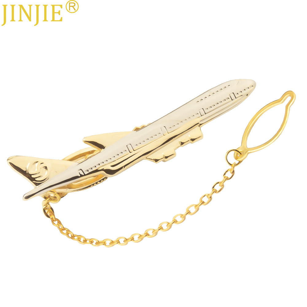 Simple Style Gold Airplane Metal Tie Clip for Men