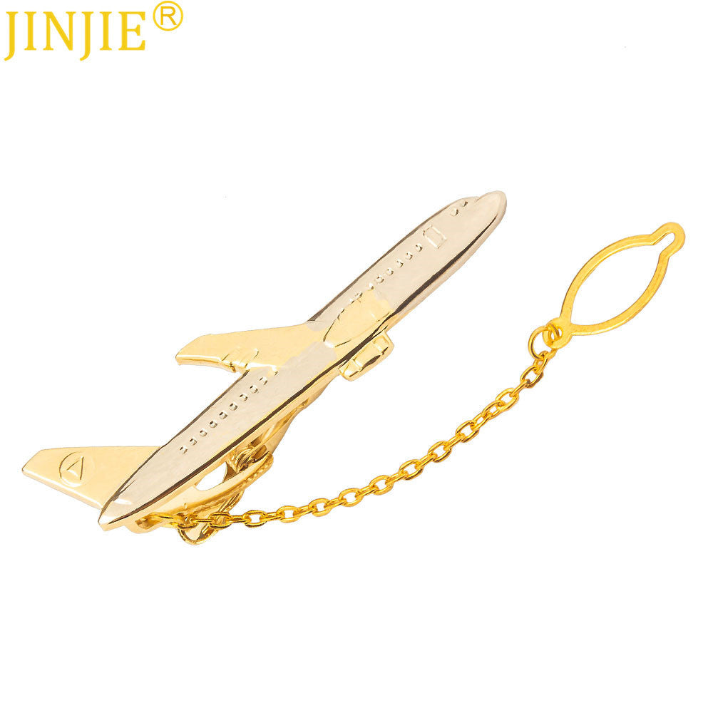 Simple Style Gold Airplane Metal Tie Clip for Men