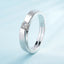 Simple Geometric Silver-Plated Rhinestone Couple Rings