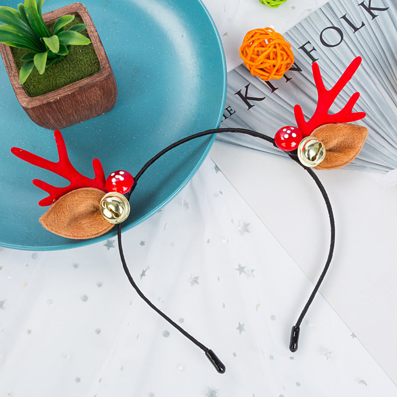 Cute Antlers Alloy Hair Clip and Headband for Christmas