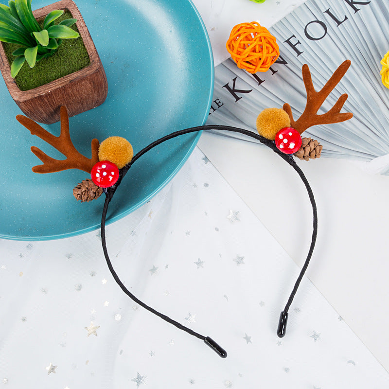 Cute Antlers Alloy Hair Clip and Headband for Christmas