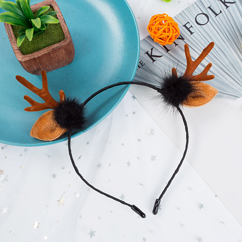 Cute Antlers Alloy Hair Clip and Headband for Christmas