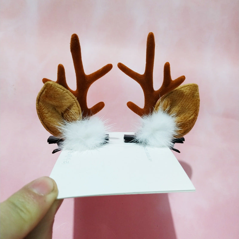 Cute Antlers Alloy Hair Clip and Headband for Christmas