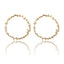 Circle Glossy Diamond Flower Leaf Earrings