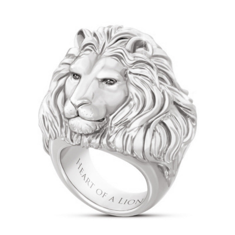 Retro Lion Heart 24k Gold Plated Statement Ring