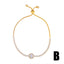 Fashion Zircon Crystal Starfish Adjustable Pull Bracelet for Women